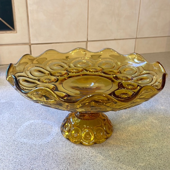 Other - Moon And Star Amber Pedestal Cake Plate
